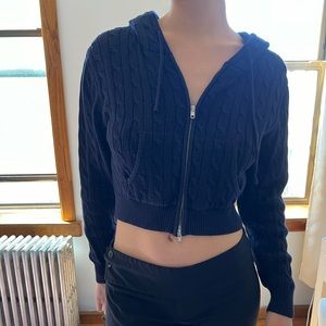 Brandy Melville Zip Up Sweater Top